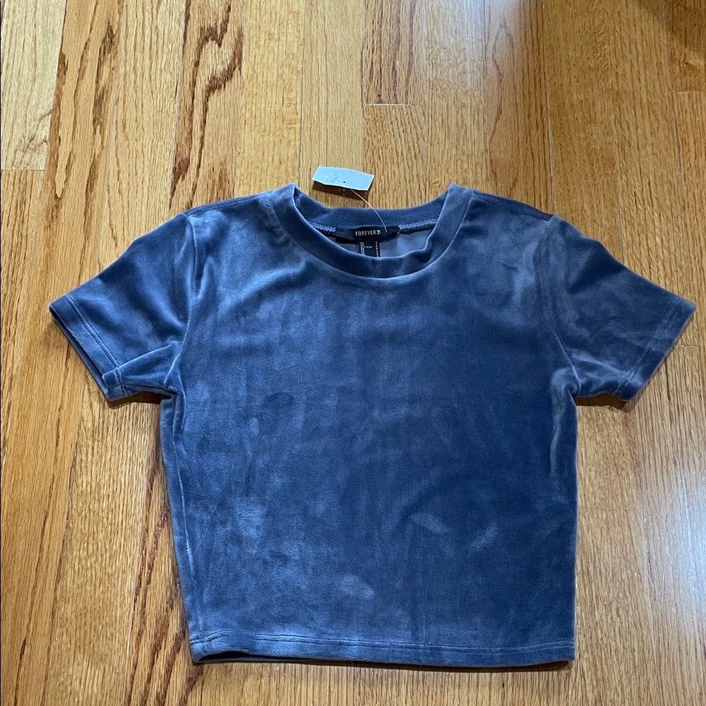 Blue Velvet Crop Top